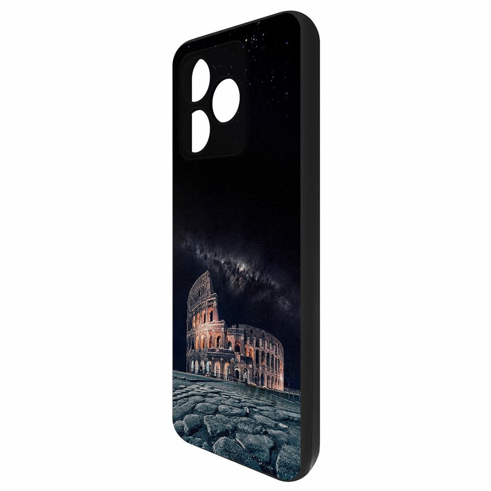 Чехол-накладка Krutoff Soft Case Италия, Колизей для Realme Note 50 черный — фото 1