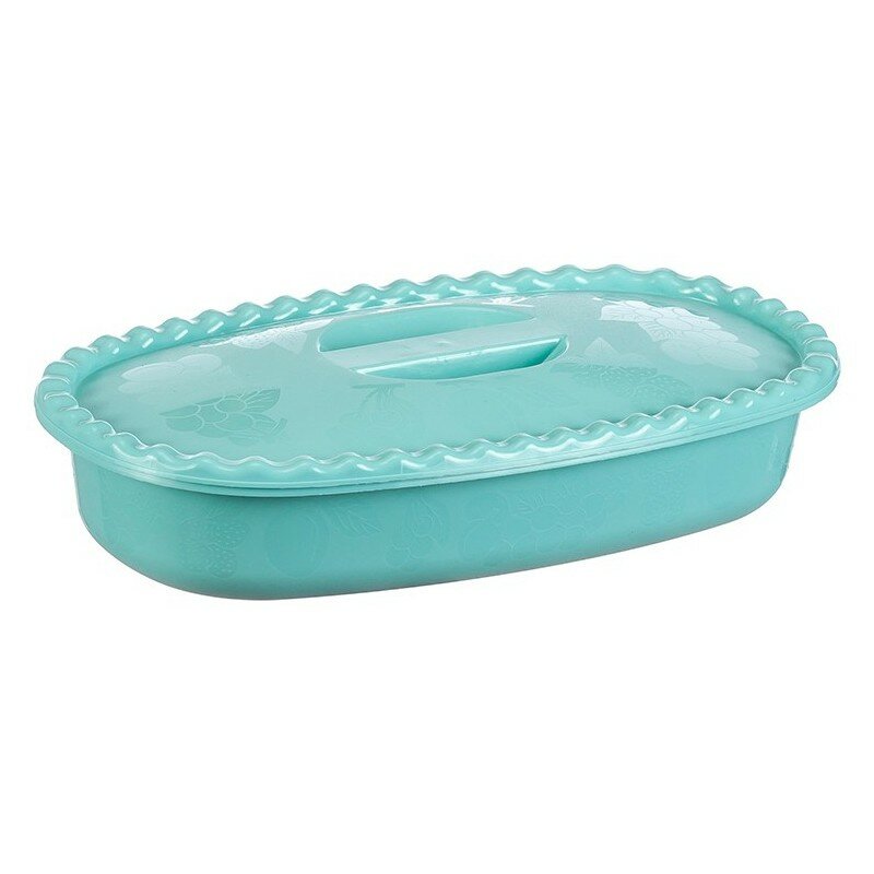 Миска пластиковая 2.7 л прямоугольная с крышкой цвет аквамарин - для приготовления и подачи еды а благодаря плотной крышке ее можно использовать для хранения и переноски продуктов.