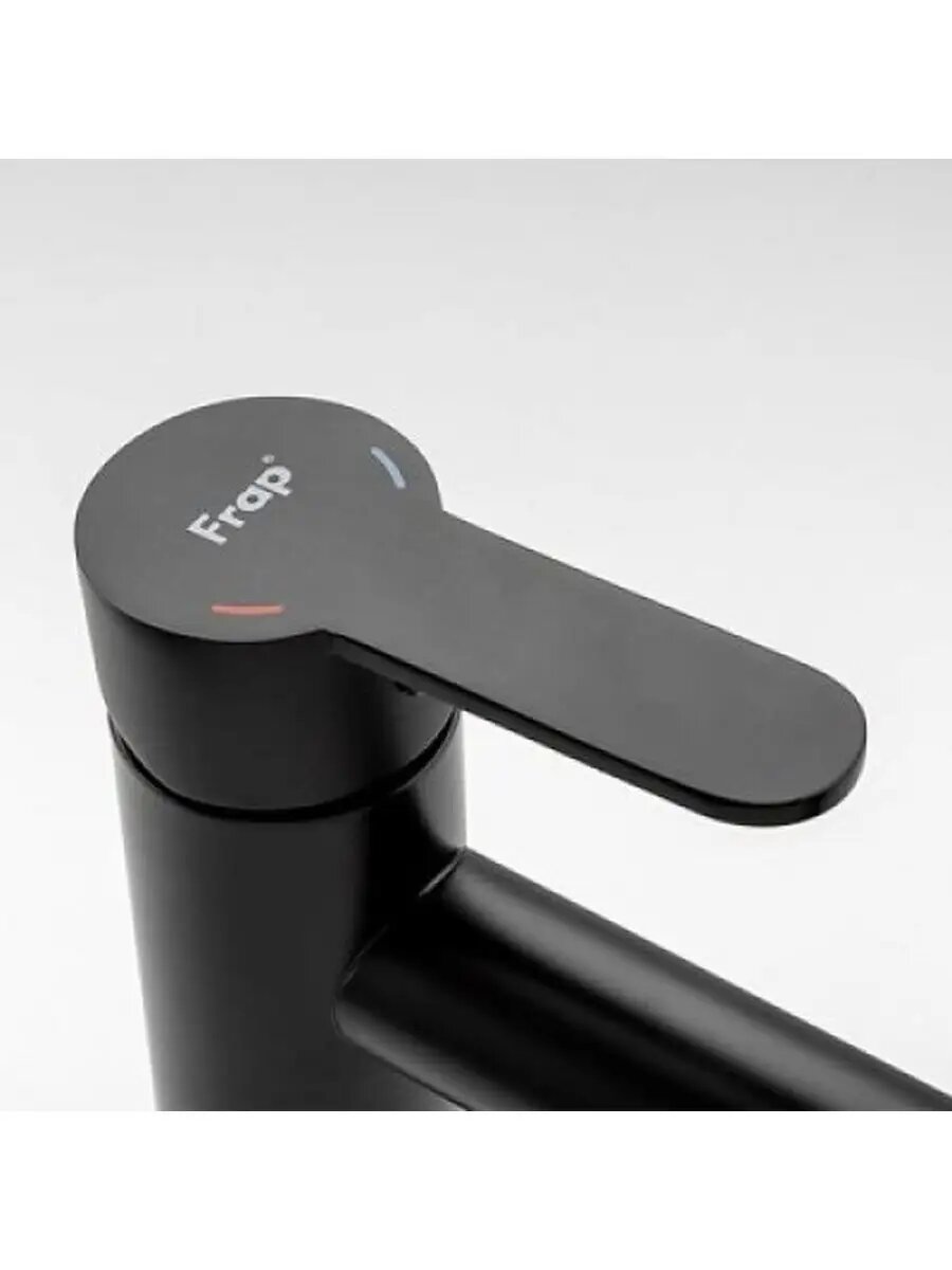 Смеситель для раковины Frap F10801-6, однорычажный, матовый черный — фото 1
