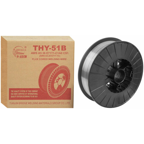 Проволока сварочная флюсовая THY-51B Bridge 08 мм катушка 1 кг 1100₽