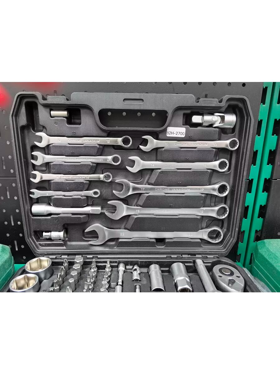 Набор инструментов, для автомобиля и дома, комбинированный, кейс, 82 элемента — фото 1