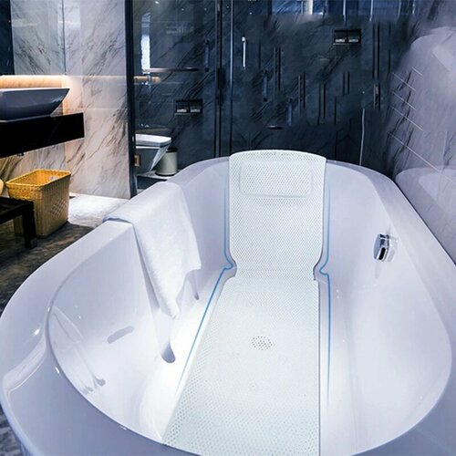 Нескользящий коврик-подушка для ванной белого цвета 1819₽