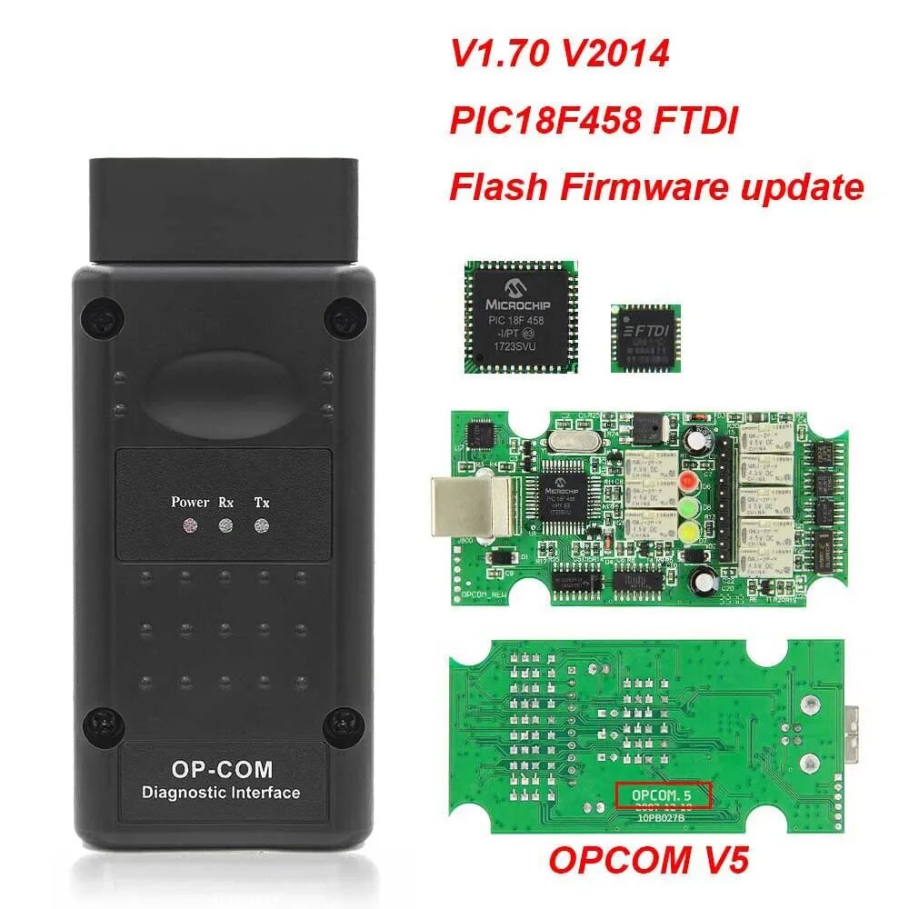 OPCOM V5 1,70 1,95 PIC18F458 FTDI Flash прошивка обновление CAN BUS OP COM для Opel OBD OBD2 сканер автомобильный диагностический инструмент кабель, V1.70