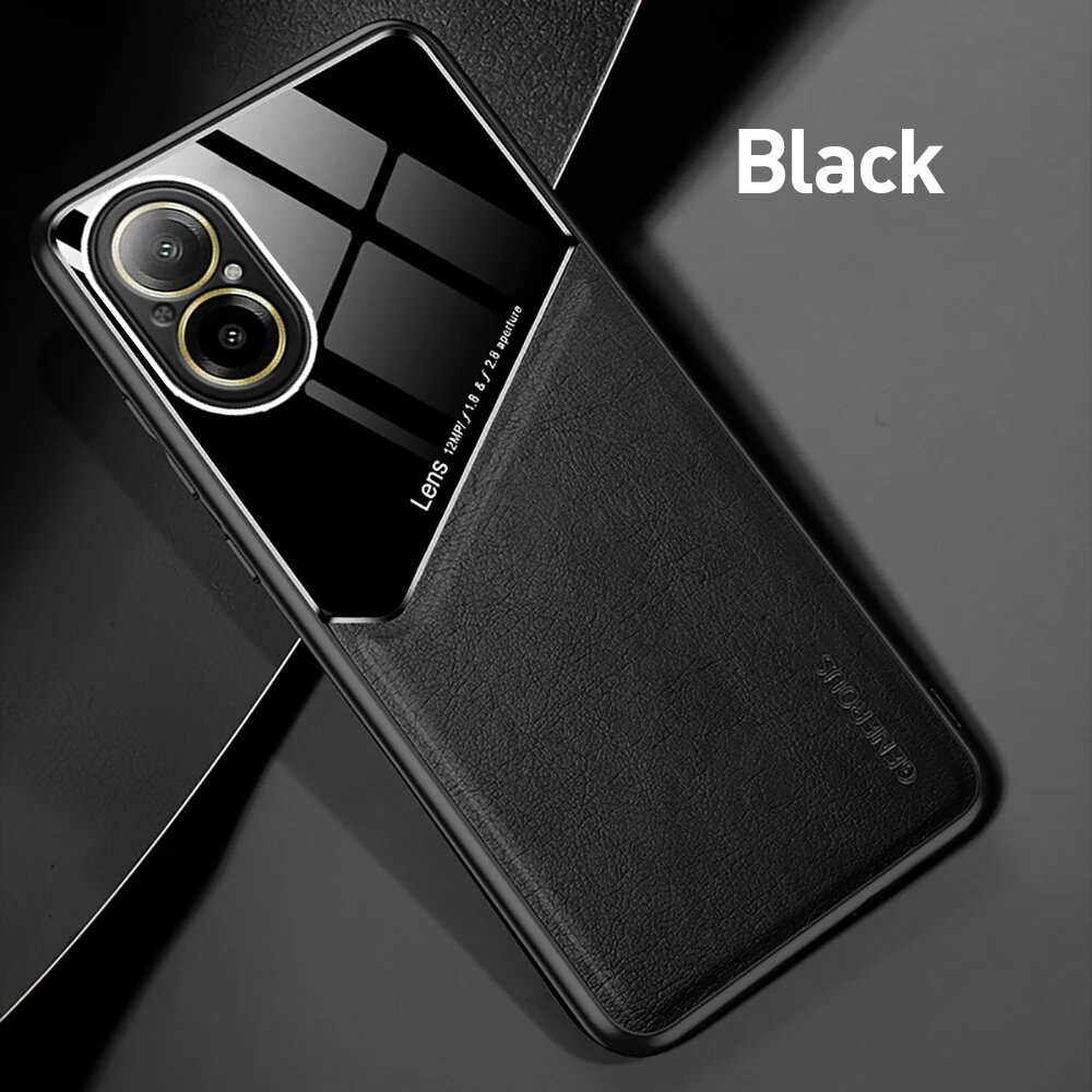 Чехол Realmy Realmi C67 4G, автомобильный магнитный держатель, кожаный чехол для Realme C67 RealmeC67 C 67 67C 4G, мягкая рамка из ТПУ, защитные чехлы black-02