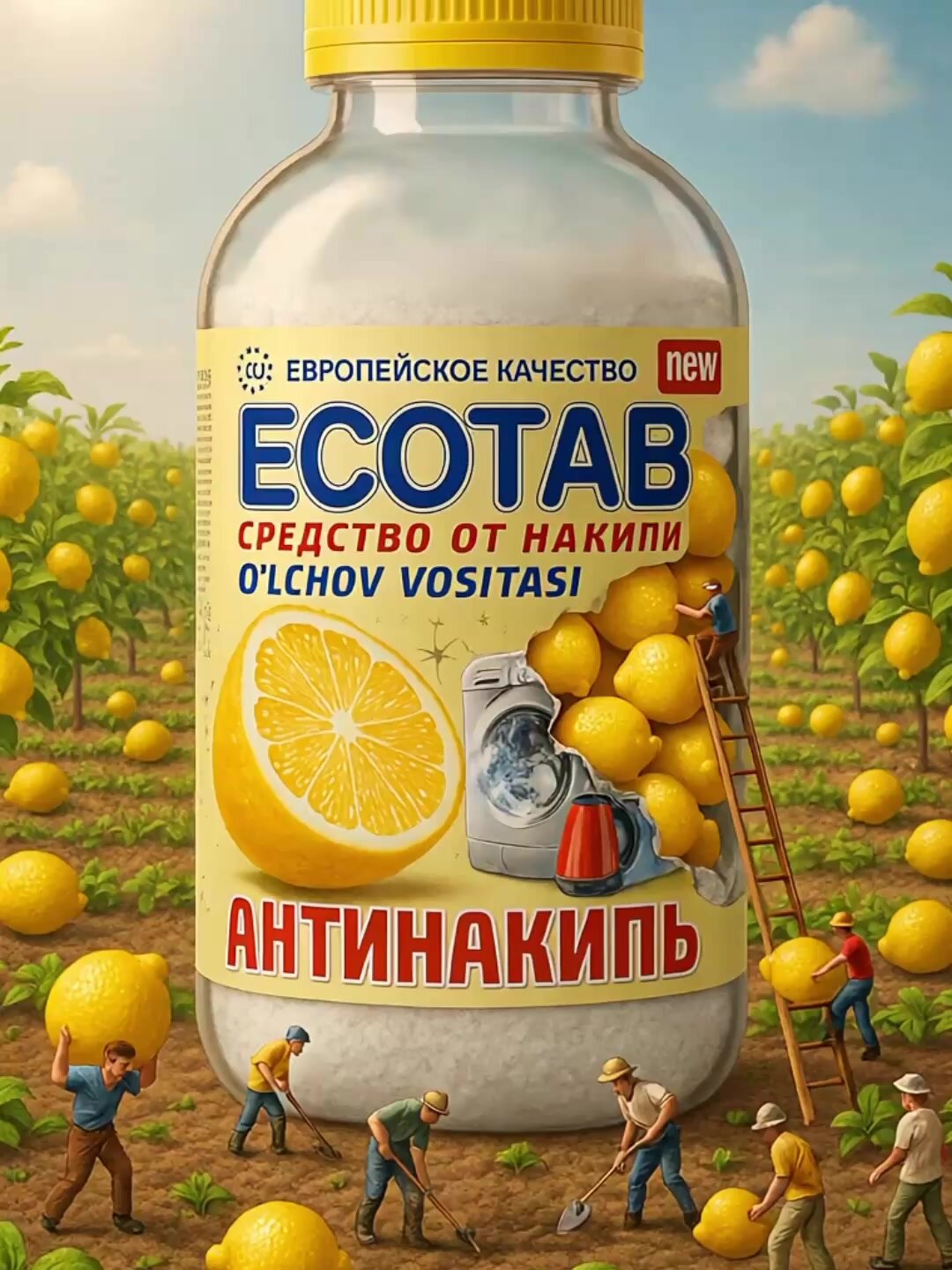 Антинакипь Ecotab, универсальное средство для дома, с лимонной кислотой, 330 гр — фото 1