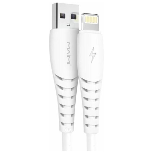 Кабель для зарядки Apple Iphone / для айфона / Ipad / AirPods MAIMI X39 USB - Lightning, 6A, 1 м, белый кабель maimi x39 micro