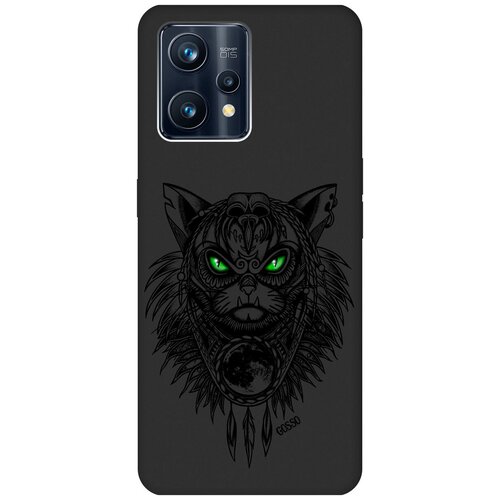 Матовый Soft Touch силиконовый чехол на Realme 9 Pro+, Рилми 9 Про+ с 3D принтом Shaman Cat черный матовый soft touch силиконовый чехол на realme 9 pro рилми 9 про с 3d принтом tigers черный