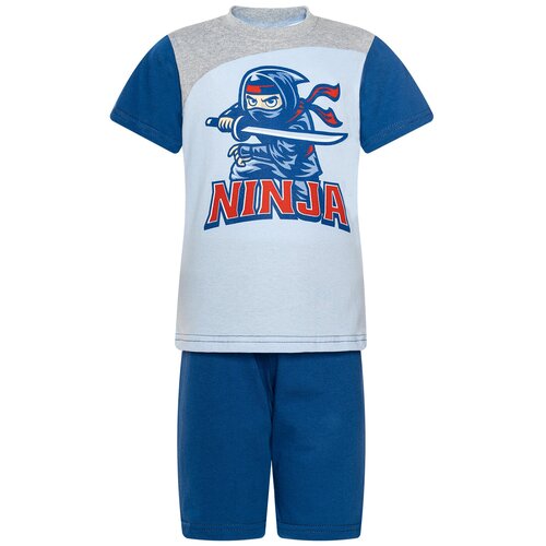 фото Комплект для мальчика футболка и шорты, утенок, 743, на рост 110 см