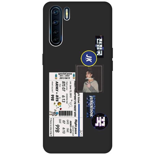 Матовый чехол BTS Stickers для OPPO A91 / Reno3 / Оппо А91 / Рено 3 с 3D эффектом черный матовый чехол cute stickers для oppo a91 reno3 оппо а91 рено 3 с 3d эффектом черный