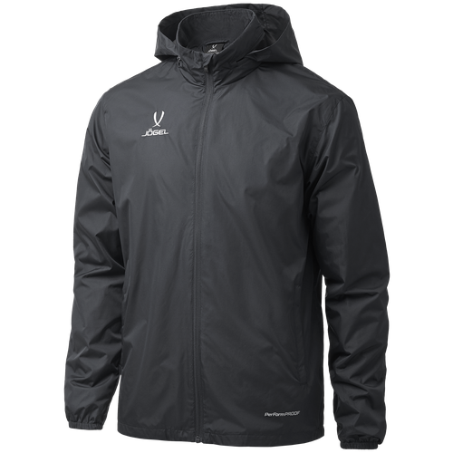 Куртка спортивная Jogel, размер YM, черный ветровка keimo средней длины силуэт прямой водонепроницаемая ветрозащитная карманы вентиляция размер 164 оранжевый