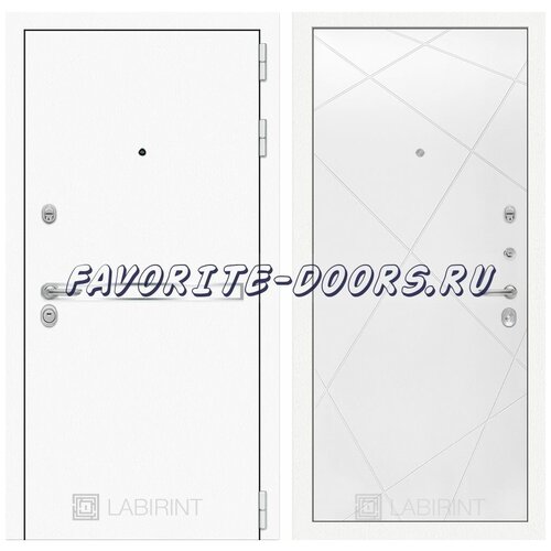 Дверь Лабиринт Лайн WHITE 24 - Белый софт металлическая (Сторона открывания: Правая, Размер короба - 960*2050 мм)