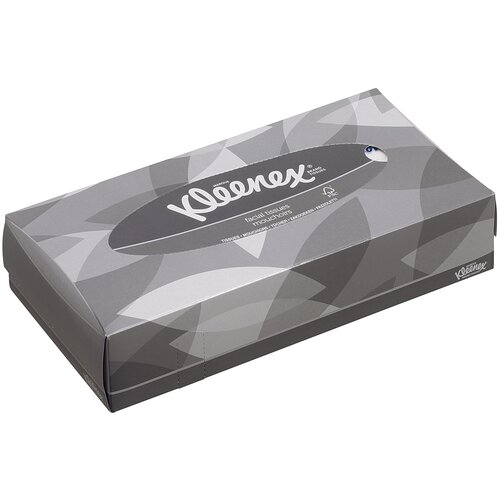 Салфетки Kleenex косметические для лица, 100 листов, 2 пачки, серый 7820 диспенсер kimberly clark professional для косметических салфеток для лица хромированный