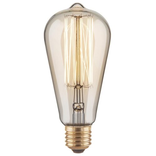 Лампочка винтажная накаливания Эдисона ретро, ST64 A, груша, Е27, 40Вт, теплый свет 2300K