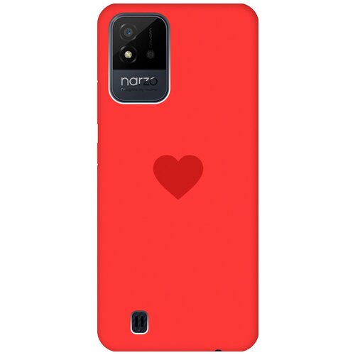 Силиконовый чехол на Realme narzo 50i, Рилми Нарзо 50и Silky Touch Premium с принтом Heart красный силиконовый чехол на realme narzo 50i рилми нарзо 50и silky touch premium красный