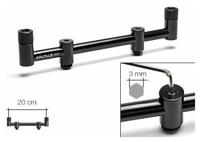 Перекладина снэг-бар Nautilus Blacktron 2 rod Snagbar 22cm NSB-222 на 2 удилища