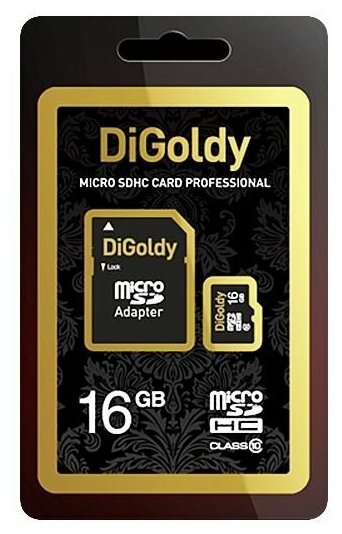 Карта памяти 16GB DiGoldy microSDHC Class 10 + SD адаптер - фото №7
