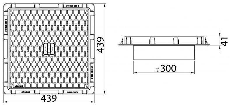 Люк пластиковый под гофрированную трубу LuxWares 300мм (KK-1003) - фотография № 2