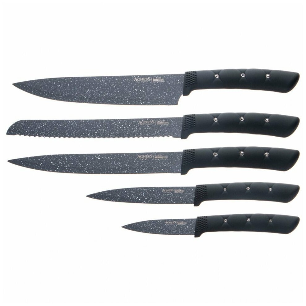 Набор ножей на пластиковой подставке, 6 предметов Agness (911-647)