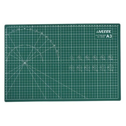 Коврик для резки макетный A3 deVENTE, 3 мм, непрорезаемый, двусторонний, трёхслойный
