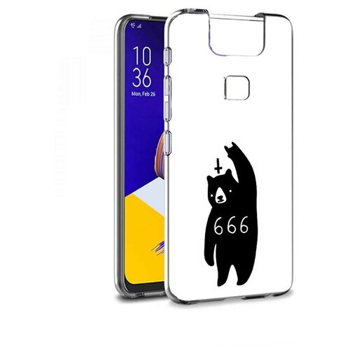 Чехол задняя-панель-накладка-бампер MyPads медведь 666 для ASUS ZenFone 6 (2019) ZS630KL противоударный