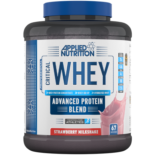 Протеин Applied Nutrition Critical Whey, 2000 гр., клубничный молочный коктейль протеин applied nutrition critical whey 2000 гр ванильное мороженое