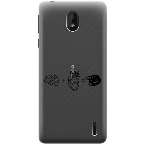 Силиконовый чехол на Nokia 1 Plus, Нокиа 1 Плюс с 3D принтом Brain Plus Heart прозрачный силиконовый чехол на nokia 1 plus нокиа 1 плюс с 3d принтом brain plus heart прозрачный
