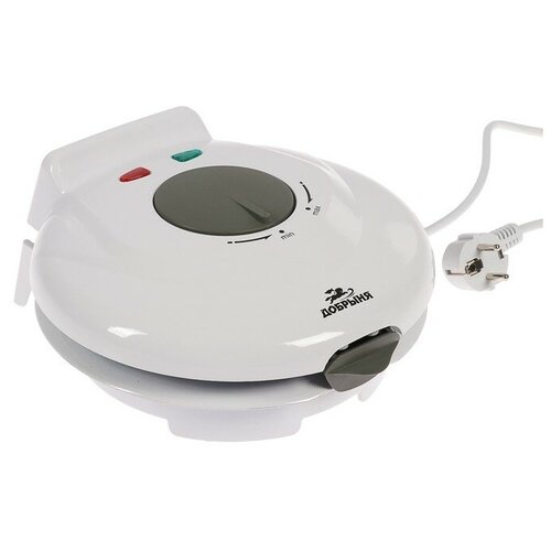 Электровафельница Добрыня DO-2105 1200 Вт тонкие вафли антипригарное покрытие белая 441200₽