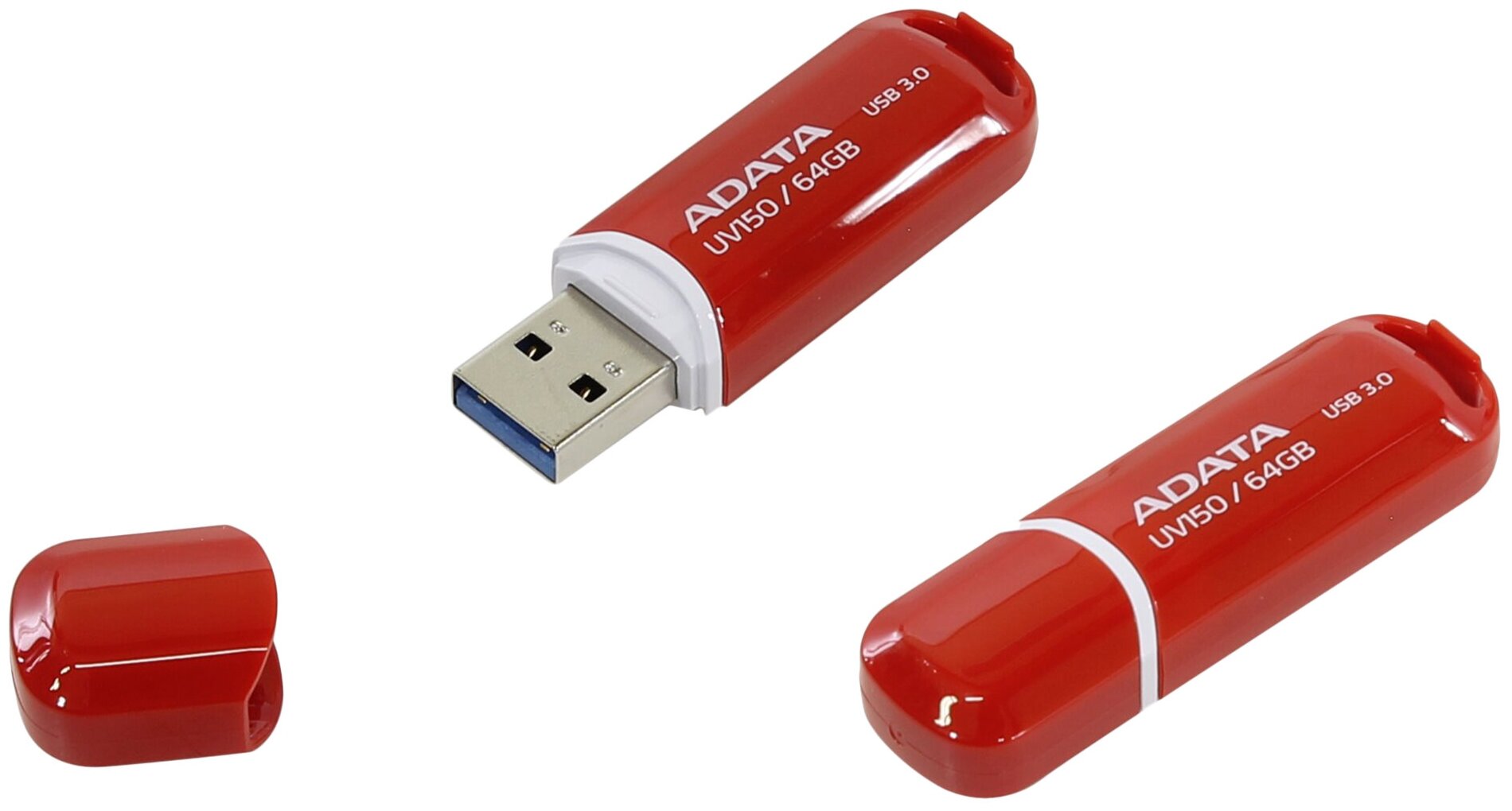 Флешка A-Data UV150 64Gb (AUV150-64G-RRD) USB3.1 Red - фотография № 3