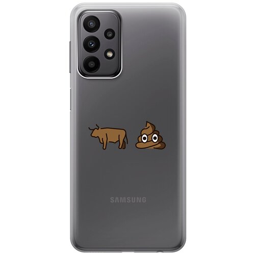 Силиконовый чехол с принтом Bull Shit для Samsung Galaxy A23 4G / Самсунг А23 4Г силиконовый чехол с принтом tag stickers для samsung galaxy a23 4g самсунг а23 4г