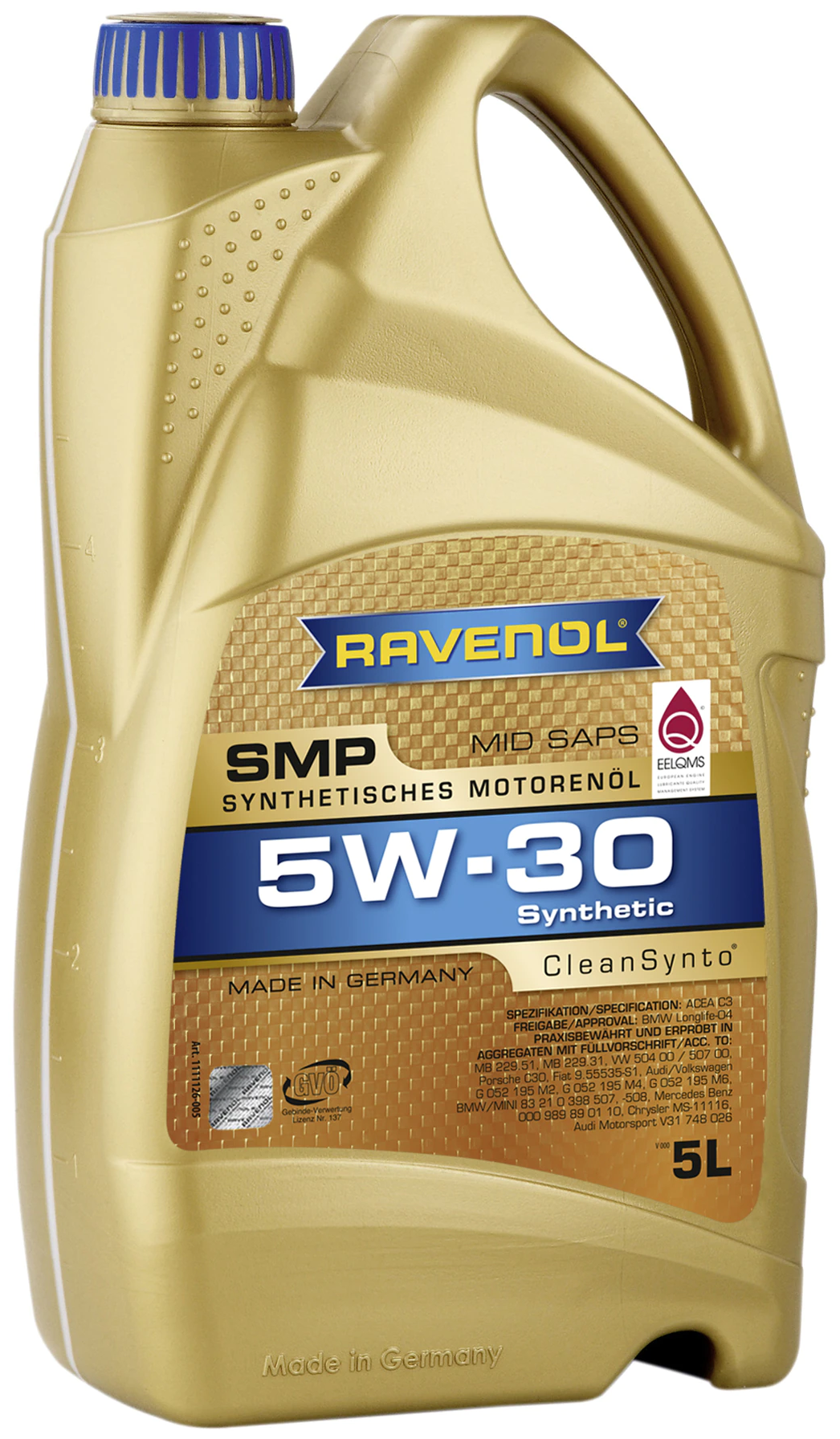 Синтетическое моторное масло RAVENOL DXG SAE 5W-30, 5 л