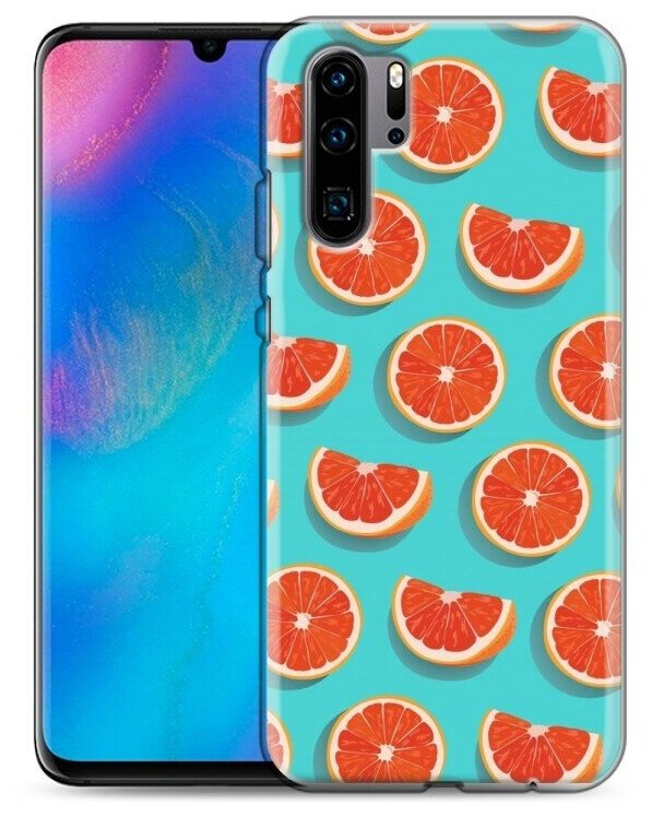 Дизайнерский силиконовый чехол для Хуавей Р30 Про / Huawei P30 Pro Апельсины