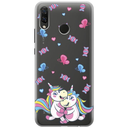 Силиконовый чехол с принтом Unicorns and Candies для Huawei Nova 3 / Хуавей Нова 3 силиконовый чехол с принтом unicorns and candies для huawei y6p хуавей у6р