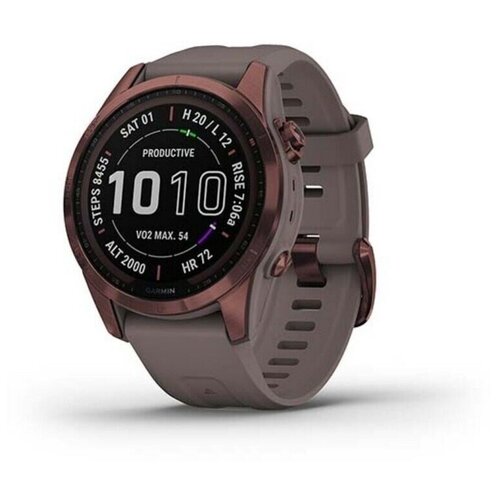 Garmin Fenix 7S Sapphire Solar - Dark Bronze Titanium with Shale Gray Band