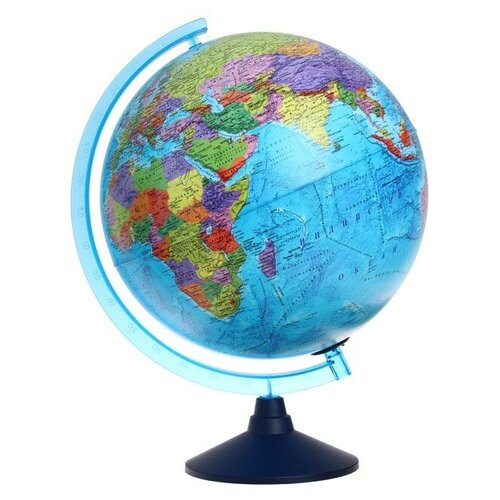Глобус политический Globen 250 мм (INT12500305), синий глобус d21см политический интерактивный с подсветкой виртуал очки глобен