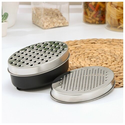 Тёрка с контейнером Woks 1712 см цвет хромированный чёрный 755₽