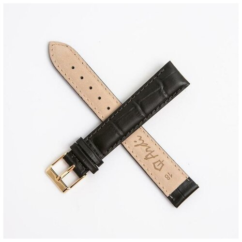 фото Ремешок для часов, мужской, 18 мм, запряжник 85 мм, горт 125 мм, натуральная кожа, удлиненный, темно ardi