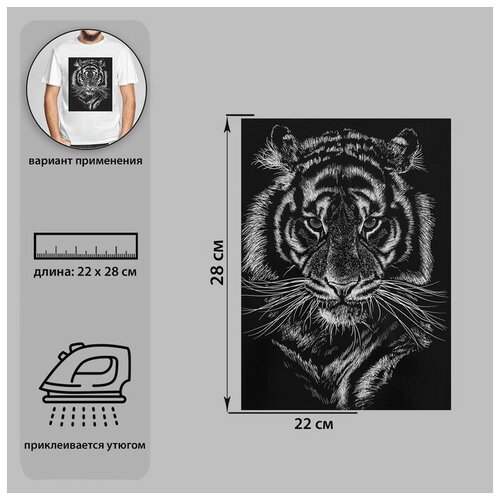 Термотрансфер «Портрет тигра», 22 × 28 см