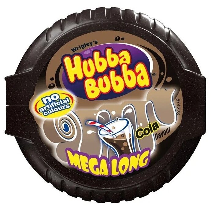 Жевательная резинка Wrigley's Hubba Bubba Mega Long со вкусом колы (Германия), 56 г (2 шт) - фотография № 2