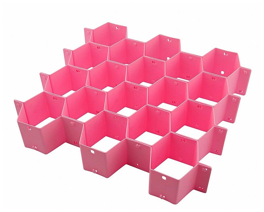 Ячейки для хранения элементов одежды "Соты", розовый - фотография № 3