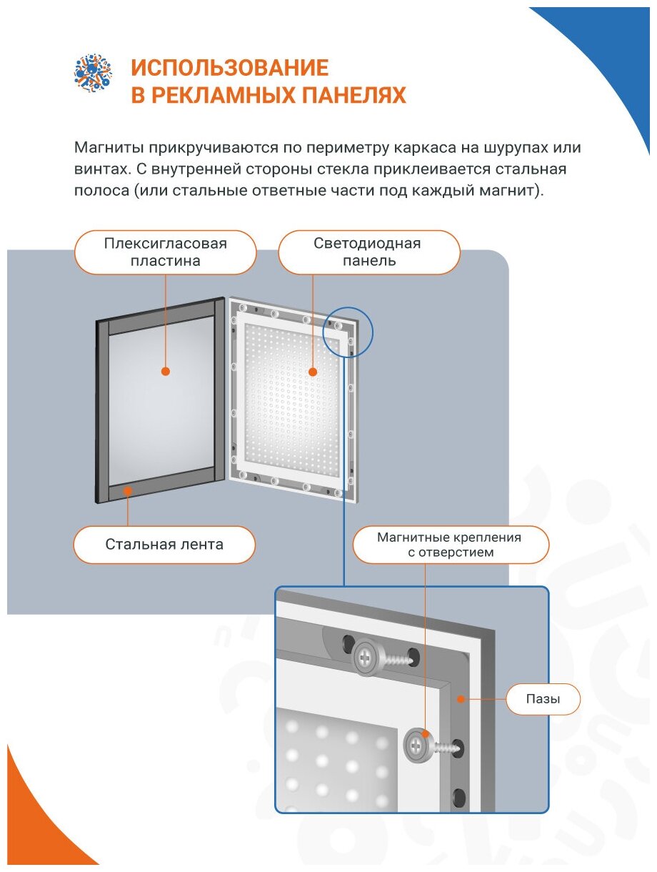 Магнитное крепление Forceberg с отверстием для самореза A20, 4 шт - фотография № 10