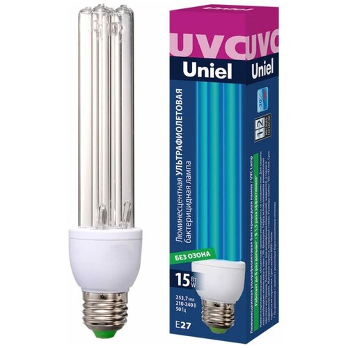 Лампа ультрафиолетовая бактерицидная ESL-PLD-15UVCBE27CL Спектр UVC 2537нм Картон ТМ UL-00007270 Uniel 1856₽