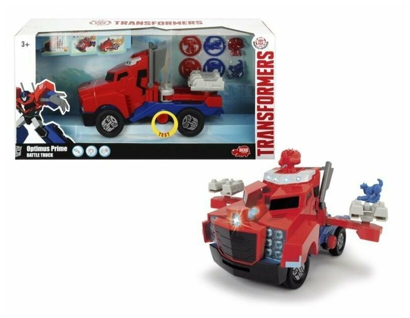 Боевой трейлер Optimus Prime из серии Трансформеры, со светом и звуком, 23 см. Dickie Toys