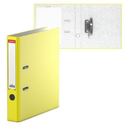 Папка-регистратор А4, 50 мм, ErichKrause Neon, с арочным механизмом, желтая, 1 шт.