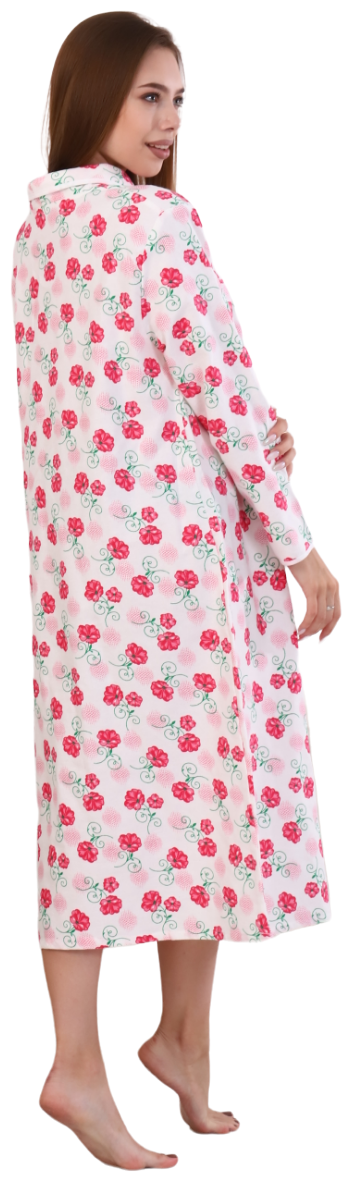 Ночная сорочка женская из фланели большие размеры хлопок теплая. М-38 розовая 50 Ретро. - фотография № 8