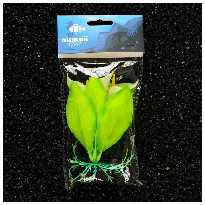 Растение искусственное аквариумное, светящееся, 10 см, зелёное Пижон Аква 7514222 . - фотография № 6