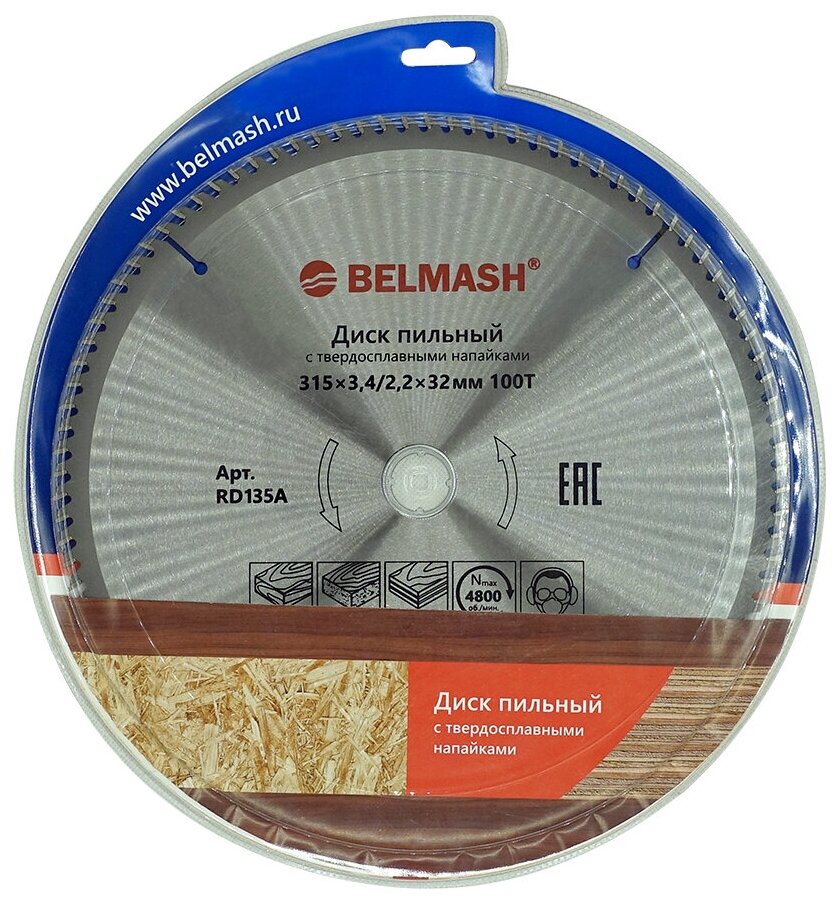 Диск пильный BELMASH 315x3,4/2,2x32/30; 100T, RD135A