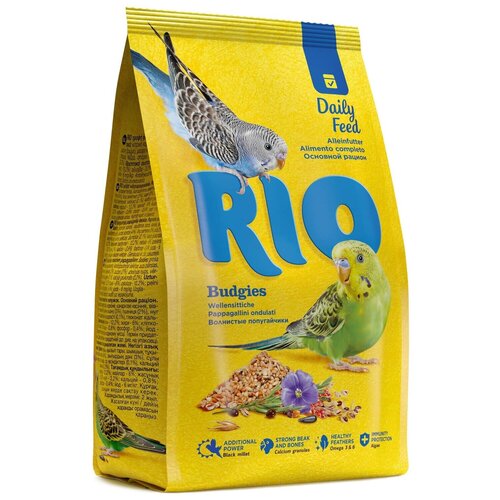 RIO корм Daily feed для волнистых попугайчиков, 1кг rio rio корм для волнистых попугайчиков в период линьки 1 кг