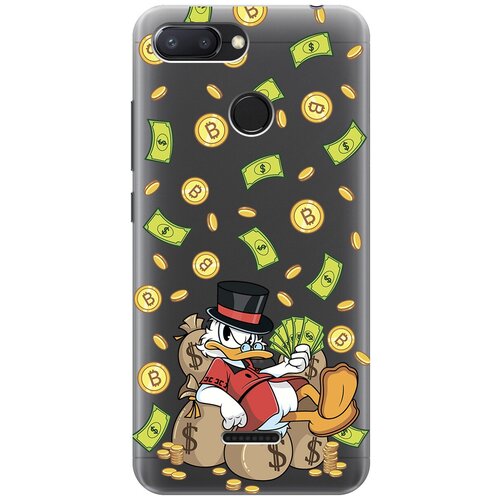 Силиконовый чехол с принтом Rich Scrooge для Xiaomi Redmi 6 / Сяоми Редми 6 силиконовый чехол с принтом rich scrooge для xiaomi redmi go сяоми редми го