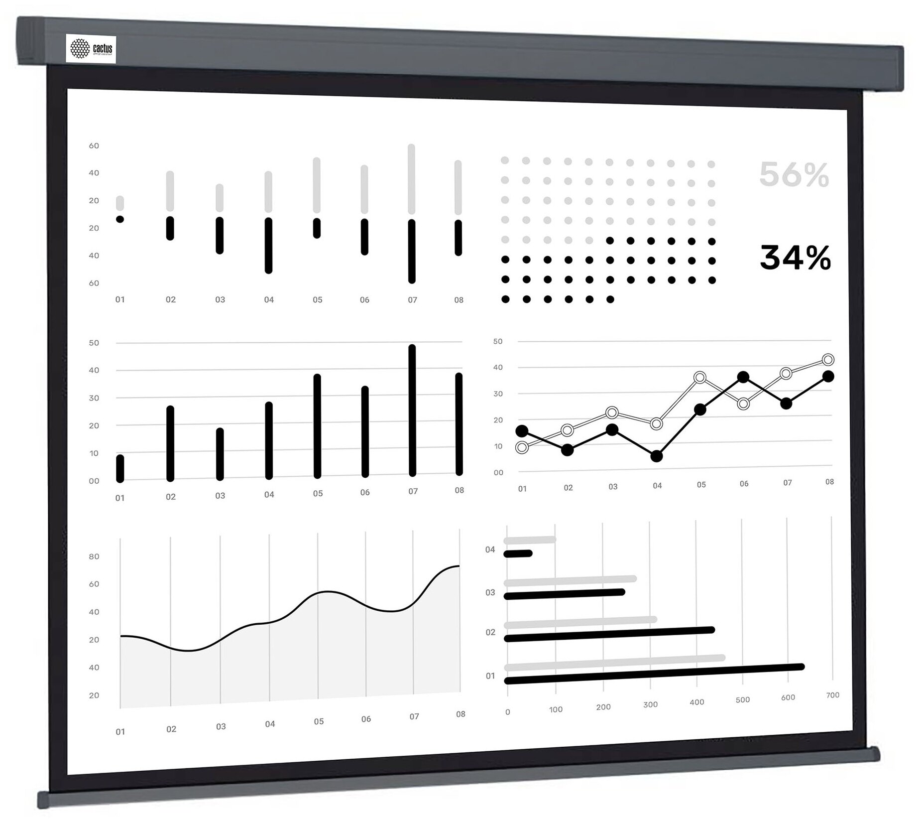 Экран Cactus Wallscreen CS-PSW-180X180-SG, 180х180 см, 1:1, настенно-потолочный серый