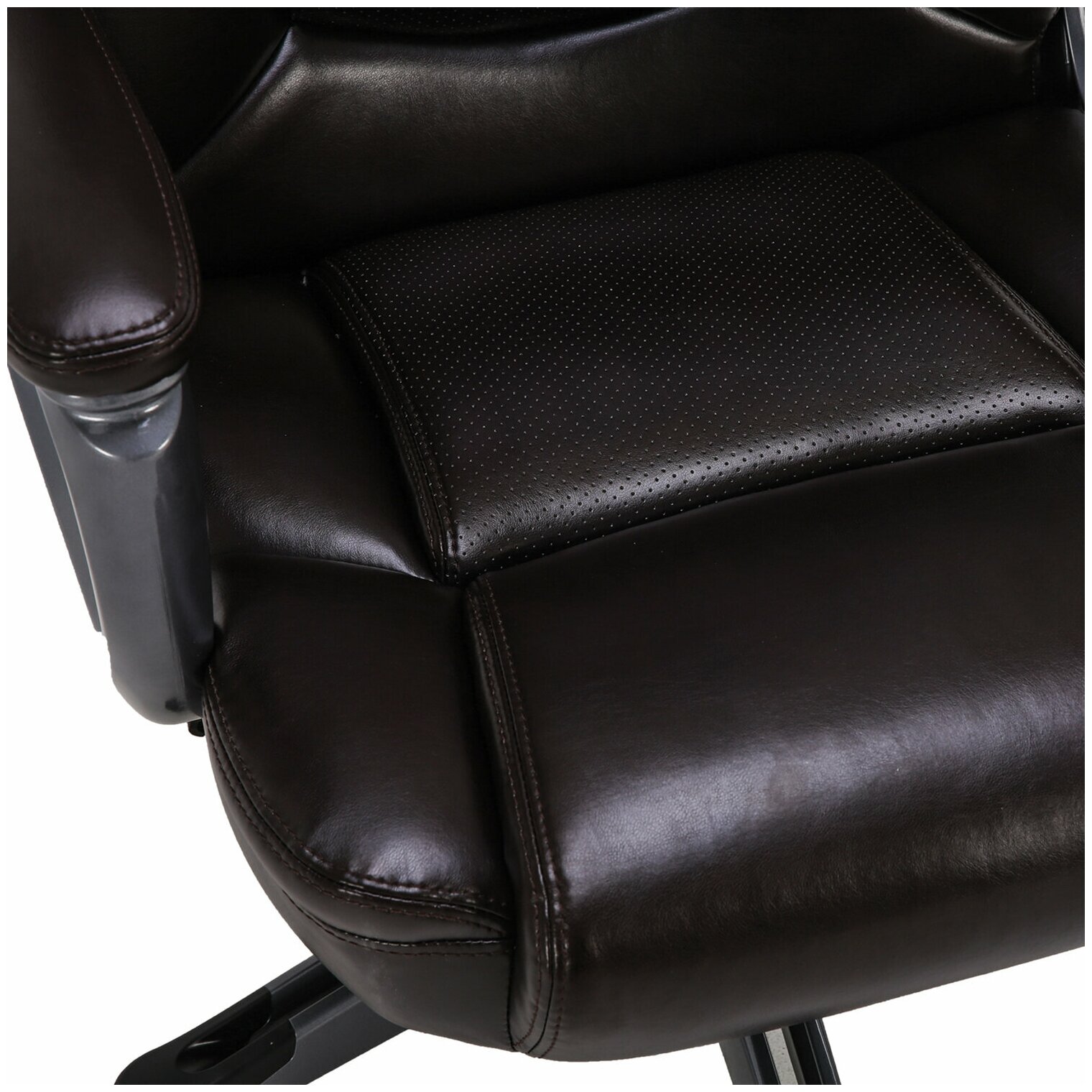 Кресло BRABIX , на колесиках, кожа рециклированная, коричневый/коричневый [531936] - фото №7